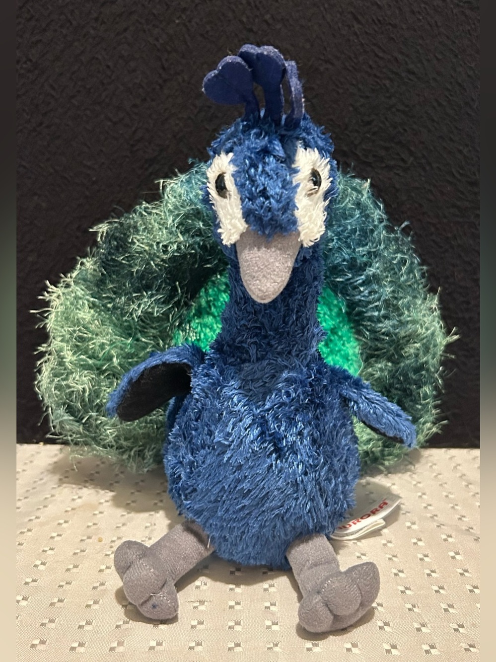 Aurora Flopsies Perry Peacock Stuffed Animal Plush Toy 8"